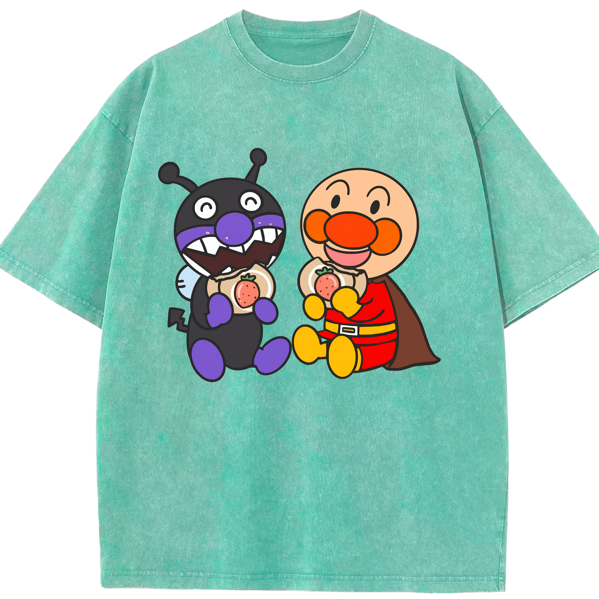 （画像用） アンパンマン Anpanman 綿100% ヴィンテージ風 半袖Tシャツ（フロントプリント）